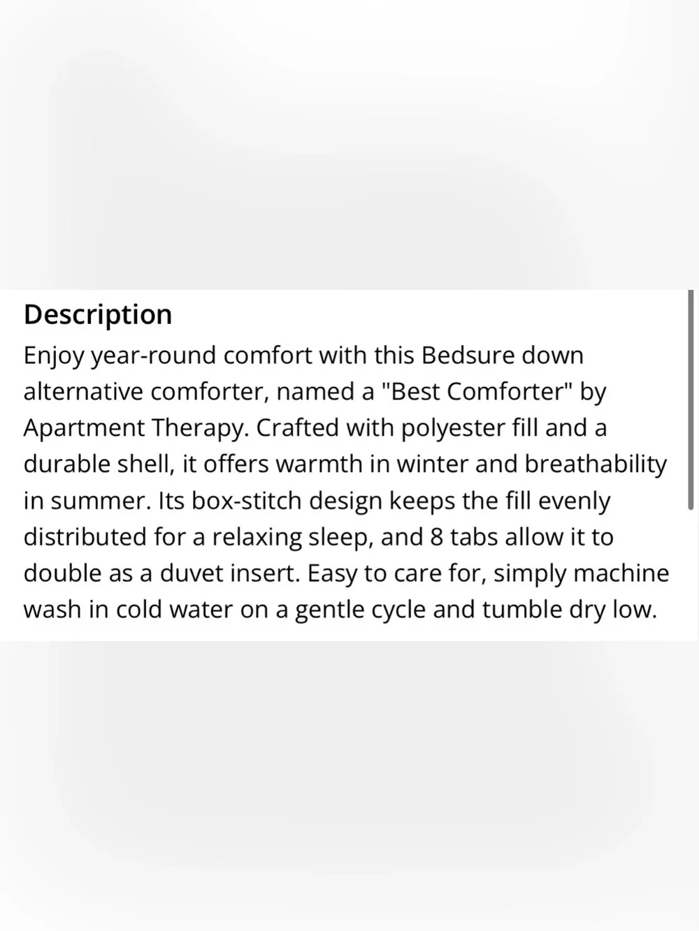 Quilted Comforter or Duvet Insert Machine Washable - TWIN XL